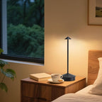Rechargeable Cordless Table Lamp set of 2, 6000mAh Battery Operated Desk Lamps, Portable LED Touch Lamp Outdoor Camping Lamp 3 Color Stepless Dimming Lamp For Bedroom/Restaurant/Patio (Black)
