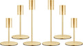 Set of 6 French Gold Taper Candle Holders Candlestick Holders, Decor Candle Stick Candle Holder for Table or Mantel Centerpiece, Wedding, Dinning, Party Home Decor