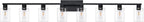 8-Light Black Vanity Light Fixtures,Vanity Lights Clear Glass ShadeRust and Moisture Resistant Easy to Install Vanity Lights for Bathroom Light Over Mirror