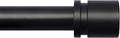 Curtain Rods for Windows 16 to 28 Inches Adjustable Length 1 Inch Diameter Window Curtain Rod with Aluminium Finials, Black