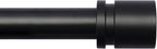 Curtain Rods for Windows 16 to 88 Inches Adjustable Length 1 Inch Diameter Window Curtain Rod with Aluminium Finials, Black