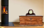 Mantel Clocks, Battery Operated, Silent Wood Table Clock with Westminster Chimes On The Hour, Solid Wooden Shelf Chiming Mantle Clock, 9" x 16" x 3" (Walnut - Arabic Numerals)
