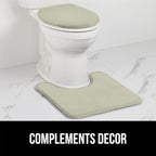 GORILLA GRIP Thick Memory Foam Toilet Rug for Bathroom, U Shaped Washable, Soft Absorbent Velvet Topside Floor Mats, Machine Wash, Cushioned Luxury Mat Rugs for Bath Room, 22.5 x 19.5, Sage
