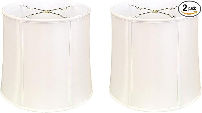 Royal Designs, Inc. BSO-719-16WH-2 Drum Basic Lamp Shade, 15 x 16 x 16, White, 2-Pack