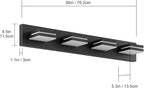 Bathroom Vanity Lighting Fixtures Over Mirror (4-Light, 30-Inch) Dimmable Modern LED Bathroom Wall Lighting Fixtures, Matte Black (3000K/3500K/4000K/5000K/6000K)
