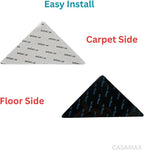Rug Pad Grippers for Hardwood Floors and Tiles Non-Slip, Reusable and Washable Dual-Sided Adhesive Pads to Keep Area Rugs Secure and Corners Flat (Black) (8-Pack)