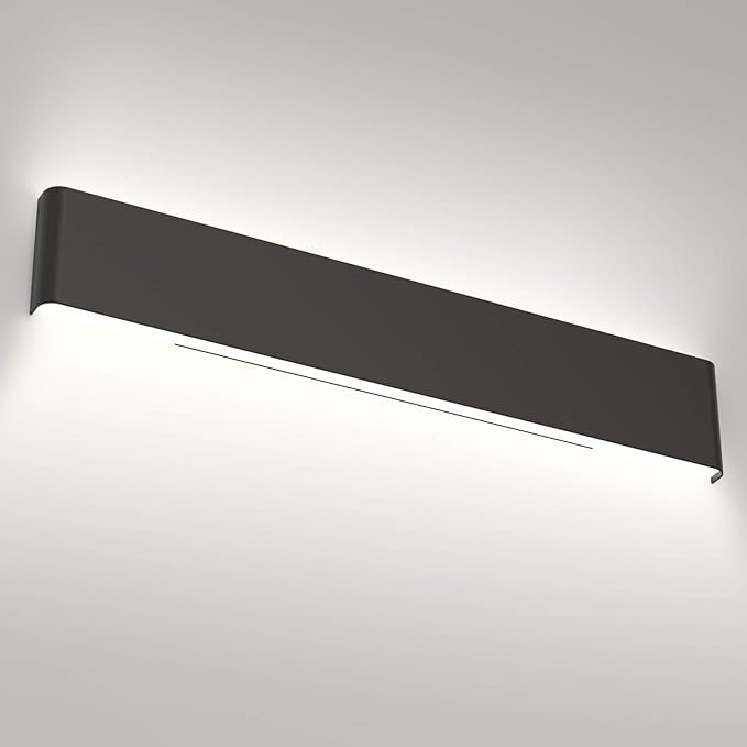 Aipsun 32.6 inch Modern Black Vanity Light Fixtures LED Black Bathroom Wall Light Up and Down Bathroom Lighting Fixtures White Light 5000K