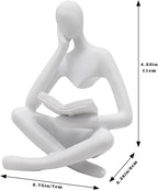 Reading Women Statue, Thinker Sculptures, Abstract Art Ornament, Modern Aesthetic Figurine Decoration, Suitable for Home Living Room Bedroom Office Shelf Table Desk Bookshelf Decor