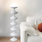 CraftThink Modern Floor Lamp, 47-Inch Height Corner Lamp with Acrylic Bowl Shade, Tall Lamp Standing Lamp with Foot Switch for Bedroom Reading Living Room, Bulb Included (White, 3 Color Light)