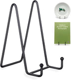 KINGDOM SOLUTIONS 6" 2-Pack Metal Stands Black – Book Stand – Sturdy Plate Holder for Art, Pictures, Books, Frames, and Decorative Displays