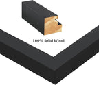 Egofine 8.5x11 Picture Frames Set of 4, Made of Solid Wood Covered by Plexiglass for Document,Diploma, Certificates and Degree, for Table Top Display and Wall Mounting Photo Frame Black