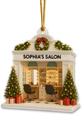 Personalized Hair Salon Christmas Ornament 2025, Flat Acrylic 2D Printed Ornament, Custom Hair Stylist Ornament, for Hairdresser, Christmas Tree Decor