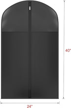 Univivi Garment Bag Suit Bag for Hanging Clothes, 40" Lightweight Full Zipper Washable Suit Cover with Large Visible Window for Suit Coat, Jacket, Sweaters (Set of 6), Black
