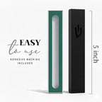 SURI Mezuzah and Scroll – 5 Inch Black Aluminum Mezuzah Case with a Printed Scroll, Open-Back Design for Indoor Use, Self-Stick Adhesive, Fits a 4 Inch Mezuza Scroll, Gift Box Included