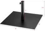 Giantex Square Umbrella Base, 40 LBS Steel Heavy Duty Patio Market Umbrella Stand with 2 Adapters, 25 Inch Outdoor Plate Stand with Adjustable Foot, Suitable for Backyard, Deck, Poolside, Patio