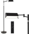 SUNMORY Dimmable LED Pharmacy Floor Lamp, 16W/1500LM Bright Reading Floor Lamp with Remote & Touch Control, 350°Swing Arm, Adjustable Task Craft Standing Lamp for Living Room Bedroom Office, Black