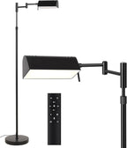 SUNMORY Dimmable LED Pharmacy Floor Lamp, 16W/1500LM Bright Reading Floor Lamp with Remote & Touch Control, 350°Swing Arm, Adjustable Task Craft Standing Lamp for Living Room Bedroom Office, Black