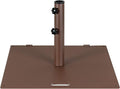 HAPPYGRILL 50 LBS Patio Umbrella Base, 24” Outdoor Square Market Umbrella Base Umbrella Holder with 1.6”/1.9” Adapters, 2 Tightening Knobs, 2 Built-in Wheels, Carry Handle