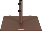 HAPPYGRILL 50 LBS Patio Umbrella Base, 24” Outdoor Square Market Umbrella Base Umbrella Holder with 1.6”/1.9” Adapters, 2 Tightening Knobs, 2 Built-in Wheels, Carry Handle