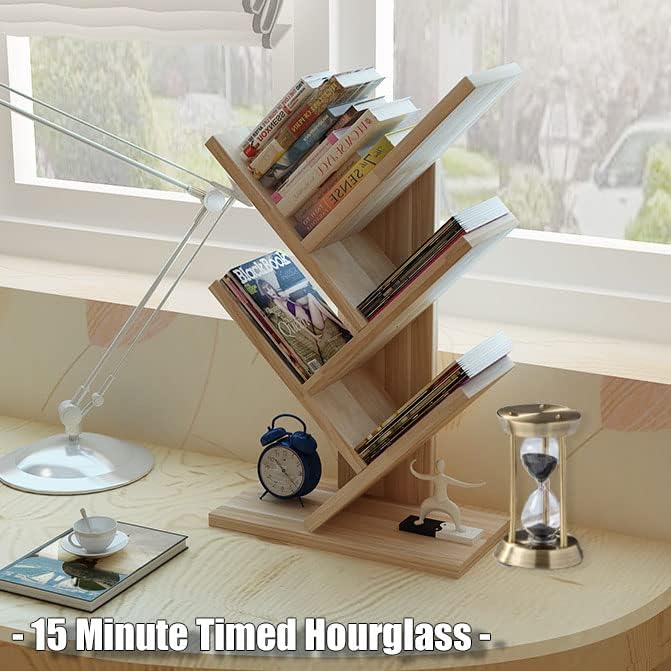 Sanduhr 15 Minuten,Hour Glass,360°-Drehung Metal Vintage Hourglass,Hourglass Decor,for Home Decoration Office Desk Wedding Party Decor Kitchen Timer (Black Sand)