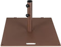 Tangkula 50 LBS Patio Umbrella Stand, Heavy Duty Umbrella Stand w/Wheels & Handle, Fits for 1.6’’-1.9’’ Umbrella Pole, Outdoor Square Umbrella Base for Deck, Pool, Garden, Backyard (Bronze)