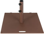 Tangkula 50 LBS Patio Umbrella Stand, Heavy Duty Umbrella Stand w/Wheels & Handle, Fits for 1.6’’-1.9’’ Umbrella Pole, Outdoor Square Umbrella Base for Deck, Pool, Garden, Backyard (Bronze)