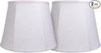 Double Tootoo Star White Lamp Shade Set of 2, Large Drum Lampshade for Floor Light and Table Lamp 10x14x10 inch, DIY Fabric Natural Linen Hand Crafted, Spider (White, 10x14x10 inch)