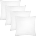 Covers & All Throw Pillow Inserts Only Pack of 4, Durable Soft Square 18 x 18 Inches 65 GSM Non-Woven Fabric with 15D Silicon Fiber Filling, Universal uses for Home Decor Office Indoor Outdoor