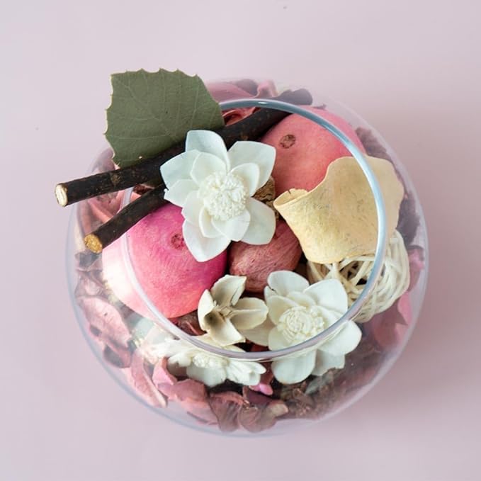 Qingbei Rina Valentines Potpourri Bags, Eucalyptus Scented Potpourri Bowl Filler Dried Flower,Pink Decorative Vase Filler, Home Fragrance Petal,Bathroom Decor, 10oz