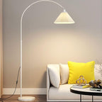 CraftThink Floor Lamp, Contemporary Metal Corner Lamp with Geometric Shade, E26 One-Light Tall Lamp Standing Lamp for Bedroom Reading Living Room, Bulb not Included (White-Yellow)