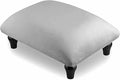 Small Foot Stool Ottoman with Stable Wood Legs Upholstered Footstool Padded Foot Rest Step Stool for High Beds Seat Chair Couch Sofa Patio Bedroom Living Room Office (5.9" H-Gray)