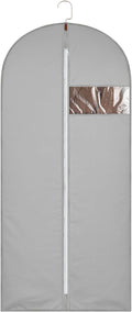 62-Inch Garment Bags Covers,Hanging Clothes Bag, Suit Cover Bags with Clear Window for Hanging Closet Clothes Storage and Travel (Gray)