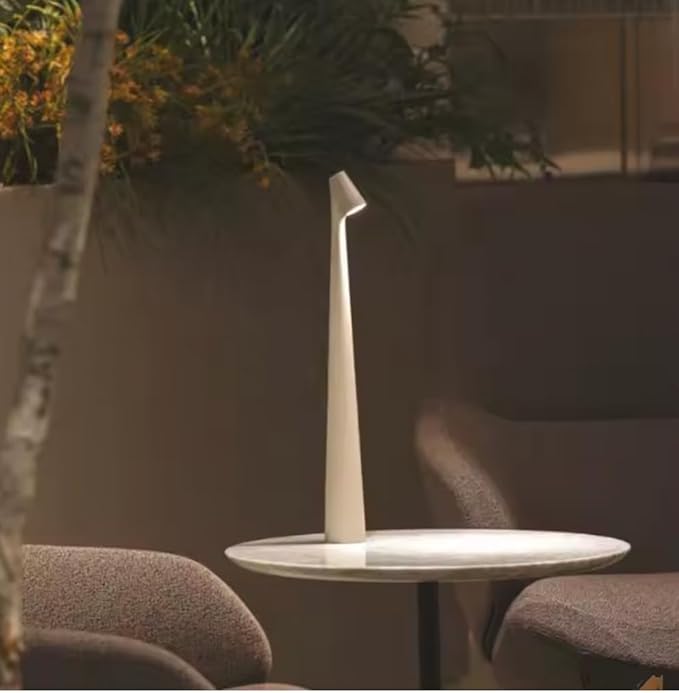 Alpha Cordless Rechargeable Modern Waterproof Table Lamp with Battery & Touch Sensor | 2-Piece Set for Bedroom, Living Room & Office | Portable, Energy-Efficient LED Lighting - Brown