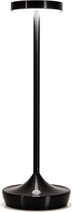 LED Cordless Table Lamp Rechargeable，Outdoor Battery Operated Desk Lamp Touch 3 Color Dimming Portable Waterproof Night Light for Patio/Restaurant/Dining/Home (Black)