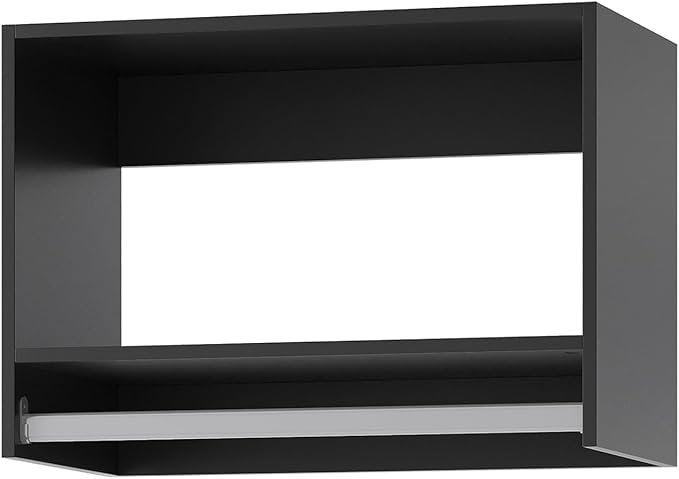 ROOMTEC 34.5" Tall Hanging Closet Unit, Modular Closet System with Hanging Rod, Wardrobe Organizer for Bedroom or Walk-in Closet, Wall Mounted, Customizable Clothes Storage Unit, Black