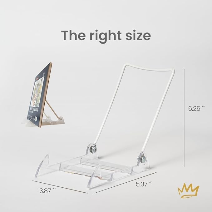 KINGDOM SOLUTIONS MADE IN USA 36-Pack Adjustable Acrylic Easels - Plate Stand - Sturdy Book Stand for Art, Pictures, Plates, Frames - Unique on the Market