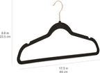 Amazon Basics Slim, Velvet, Non-Slip Suit Clothes Hangers, Black/Rose Gold - Pack of 50