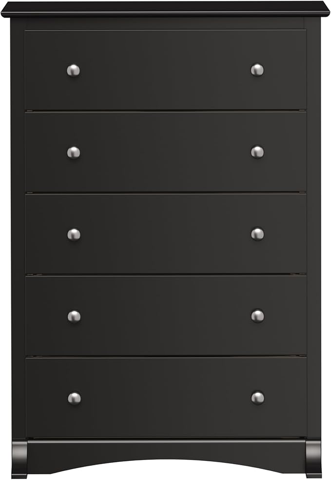 Prepac Sonoma Superior 5-Drawer Dresser for Bedroom - Spacious and Stylish Chest of Drawers, Measuring 17.75"D x 31.5"W x 44.75"H, In Black Finish