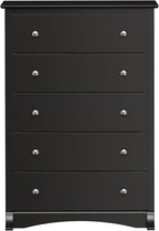 Prepac Sonoma Superior 5-Drawer Dresser for Bedroom - Spacious and Stylish Chest of Drawers, Measuring 17.75"D x 31.5"W x 44.75"H, In Black Finish