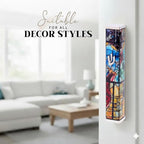 SURI Mezuzah for Door with Printed Scroll Inside | 4" Modern Mezuzah Case (Silver Yellow)