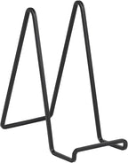 Large Plate Holder Display Stand - 10 inch Tall Plate Stands for Display - Metal Picture Frame Stand - Big Tabletop Easel Stand for Decorative Plates | Platter | Book | Plaque | Tile - 2 Pack - Black