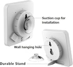 BALDR Digital Bathroom Clocks - 2 Pack Water-Resistant Shower Clock with Timer - Large LCD Display Digital Clock for Shower with Timer, Temperature and Humidity, Wall Clock for Bathroom, White
