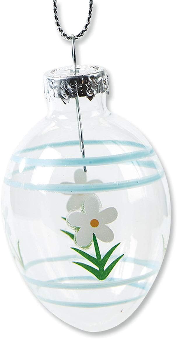 Lillian Vernon Hand Painted Blown Glass Easter Ornaments - Handcrafted Hanging Tree Decorations, Easter Egg Holiday & Party Decor, 2 in, Assorted, 12-Piece Set