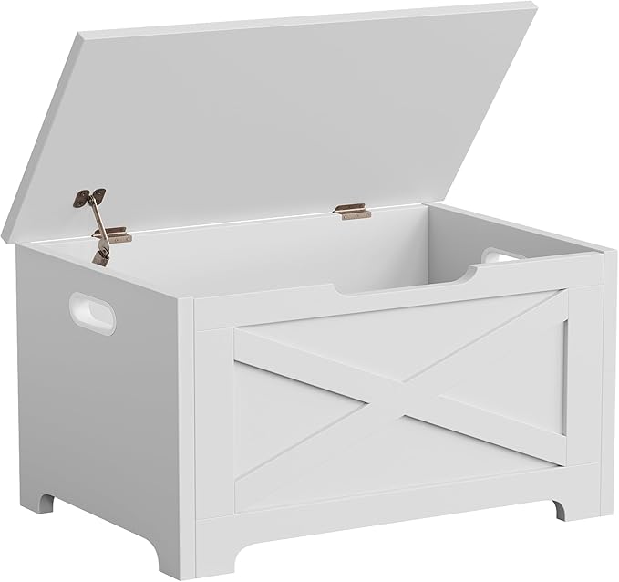 GarveeHome 23.6 in Storage Chest, Wooden Storage Bench with Safety Hinge, Easy Assembly, Large Shoe Bench for Entryway, Living Room, Bedroom