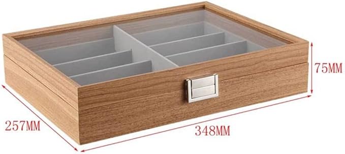 Eyeglass Sunglass Storage Box 8 Slot Wooden Glasses Display Case Organizer Jewelry Holder Collection