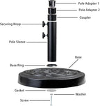 Sundale Outdoor Umbrella Base 48lbs with Stainless Steel Umbrella Tube, Heavy Duty Square Resin Umbrella Stand, Black