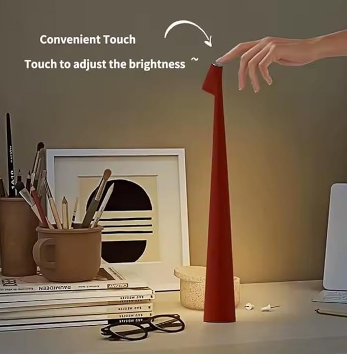 Alpha Cordless Rechargeable Modern Waterproof Table Lamp with Battery & Touch Sensor | 2-Piece Set for Bedroom, Living Room, Office | Portable, Energy-Efficient LED Lighting - Gray