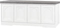 DINZI LVJ Shoe Bench, Entryway Storage Bench with Doors, Cushion, 2-Tier Shoe Rack with 8-Cubby, 47.2”L x 13.8”W Shoe Organizer Cabinet, Adjustable Shelf, Living Room, Bedroom, White