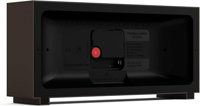 NEWGATE® Thunderbird Desk Clock | Retro Contemporary Rectangular Design | Mocha Brown | Modern mid Century Style for Desk, Mantel, Table top or Shelf