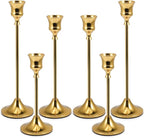 Candlestick Holders, Taper Candle Holders Brass Gold Candlestick Holder Candle Stick Holders kit Classic Decorative Candle Stick for Christmas, Fireplace Wedding Party Dinner Tables Décor